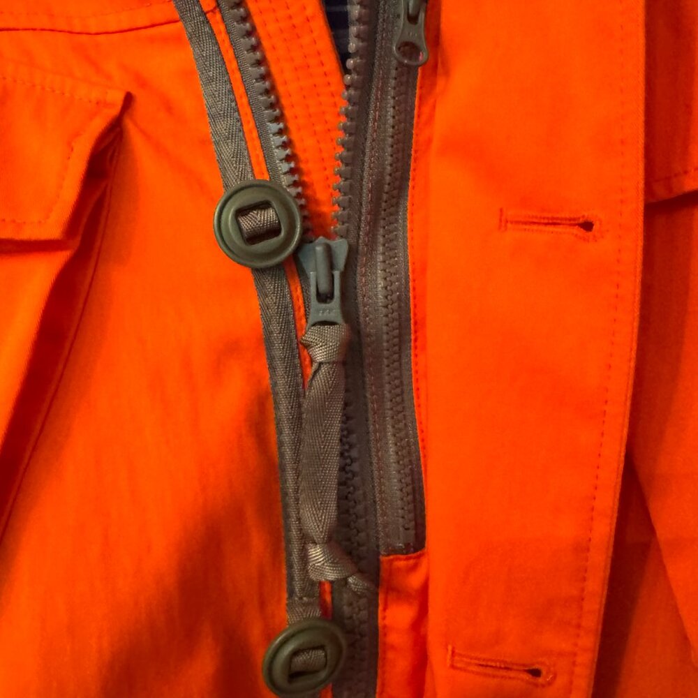 J Crew. Fishermans Jacket w/hood in Orange Size Medium - Picture 3 of 10
